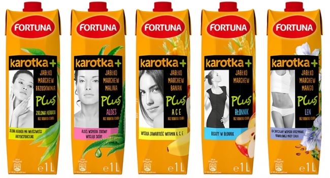 Fortuna Karotka Plus: marchewkowo-owocowe soki z funkcjonalnymi dodatkami