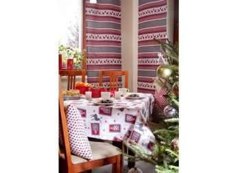 Zasłona panelowa, tkanina z kolekcji Christmas, aranżacja Dekoria.pl